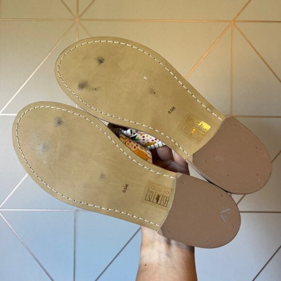 Jack Rogers Lemon Print Leather Flat Sandal - Picture 5 of 5